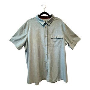 Avalanche Shirt Men’s Outdoor Button Up Blue White XL
